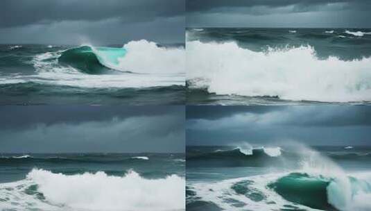 波涛汹涌的大海景象高清在线视频素材下载