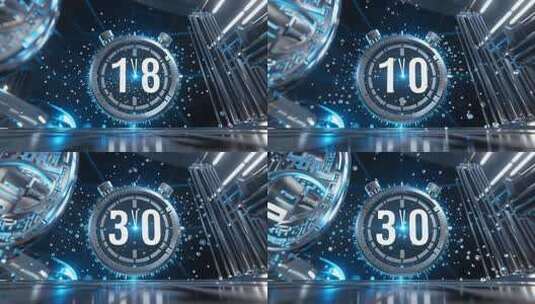 科技风倒计时数字18场景高清在线视频素材下载