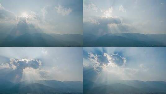 8K震撼云南大理苍山高大山脉耶稣光延时高清在线视频素材下载