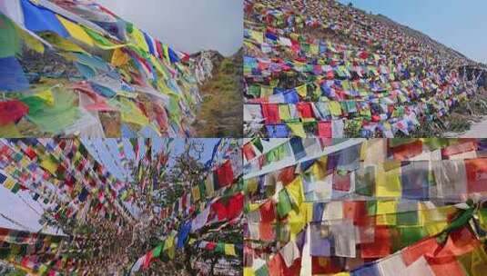 4k宗教信仰藏族祈福经幡高清在线视频素材下载