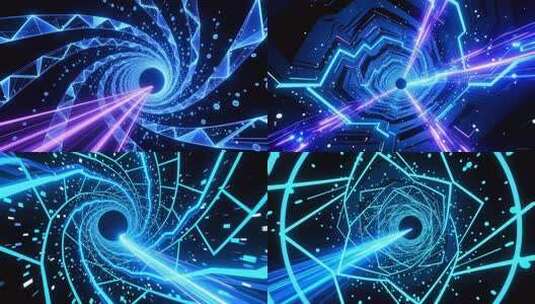 穿梭未来科技光线时空隧道合集4K高清在线视频素材下载