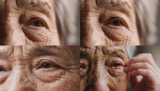 老人眼睛微距特写素材高清在线视频素材下载