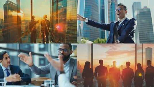 【4k】务洽谈商务合作商务谈判会议商务人士高清在线视频素材下载