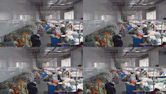 制衣厂QC车间高清在线视频素材下载