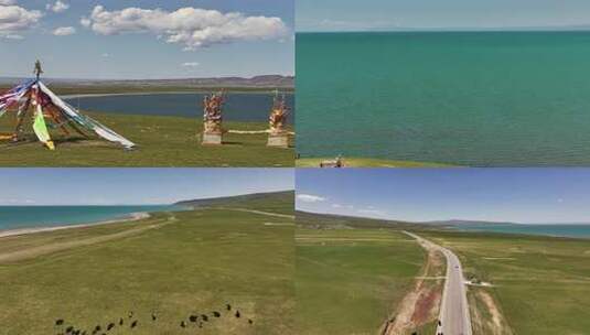 合集-青海湖风光航拍高清在线视频素材下载