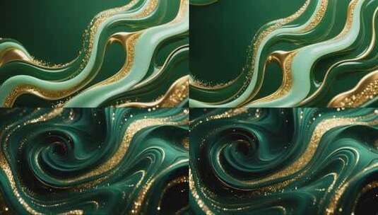 墨绿金箔抽象背景合集高清在线视频素材下载
