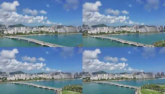 航拍海南三亚湾高清在线视频素材下载