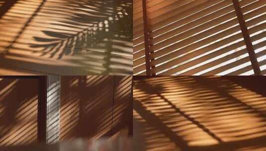 早晨阳光窗帘光影时光流逝高清在线视频素材下载