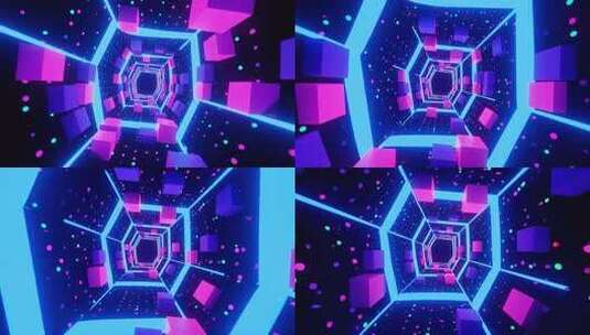 3D立体方块隧道穿梭动画高清在线视频素材下载