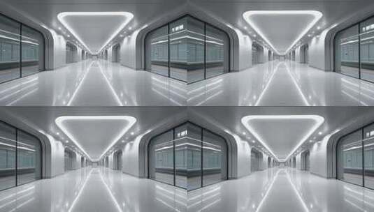 极简未来地铁站台设计空间展示高清在线视频素材下载