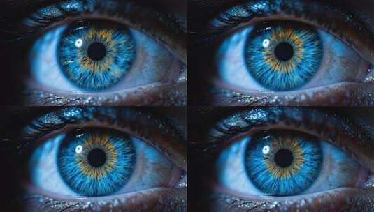 蓝色眼睛微距特写素材高清在线视频素材下载