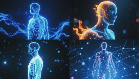 生命物质概念动画电子人人类进化起源高清在线视频素材下载