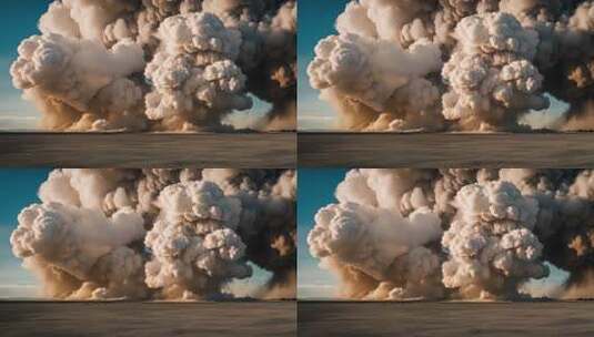 震撼爆炸烟雾升腾画面高清在线视频素材下载