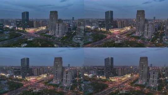 城市高楼夜景俯拍高清在线视频素材下载