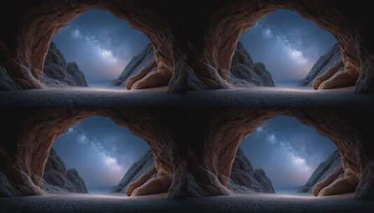 星空下的神秘洞穴令人神往高清在线视频素材下载