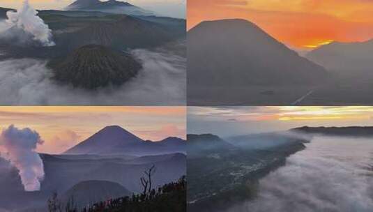 印度尼西亚布罗莫火山Bromo日出4K高清在线视频素材下载