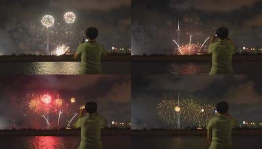 看烟花拍烟花高清在线视频素材下载