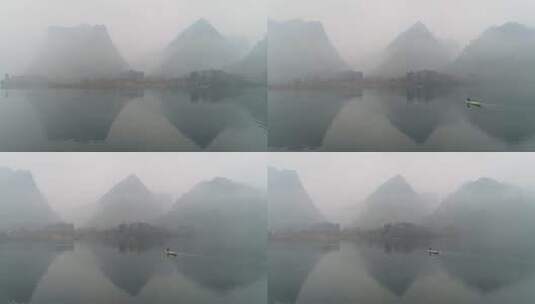 神秘湘西首八峒村小船划过酉水河高清在线视频素材下载