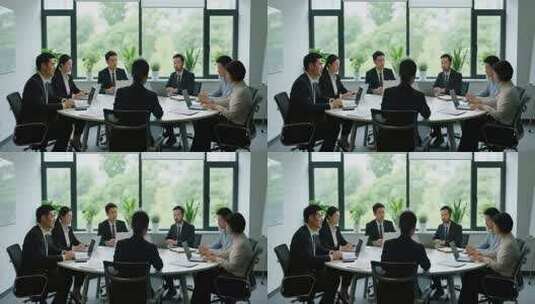 办公室白领开会场景素材高清在线视频素材下载