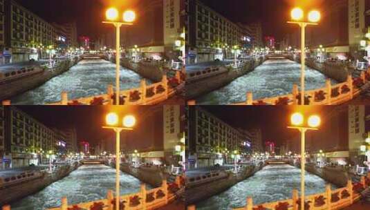 城市河流夜景素材高清在线视频素材下载