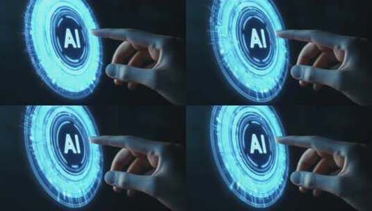 手指点击AI虚拟界面素材高清在线视频素材下载