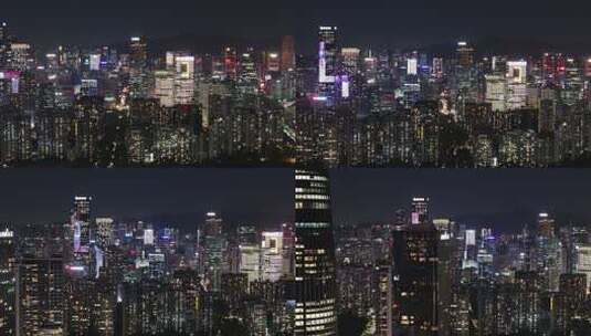 城市写字楼加班夜景航拍高清在线视频素材下载