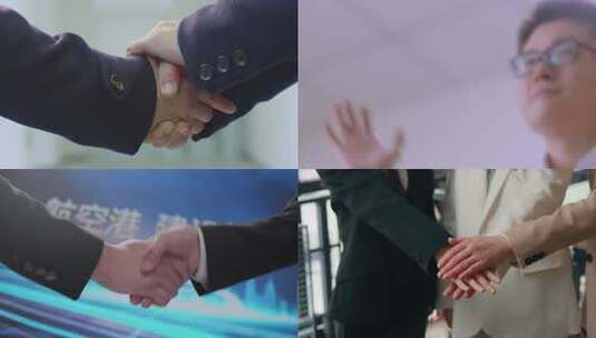 多个场景商务握手 商务合作 信任与共赢高清在线视频素材下载
