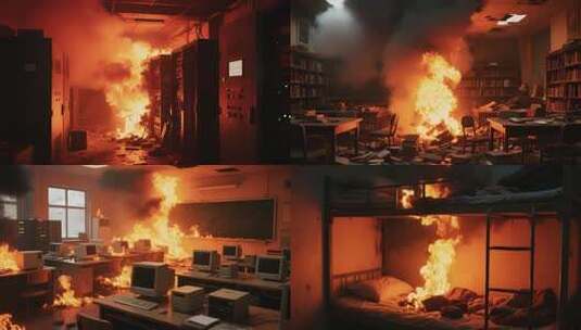 火灾蔓延视频动画效果高清在线视频素材下载