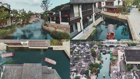 无锡惠山古镇江南水乡古镇航拍高清在线视频素材下载