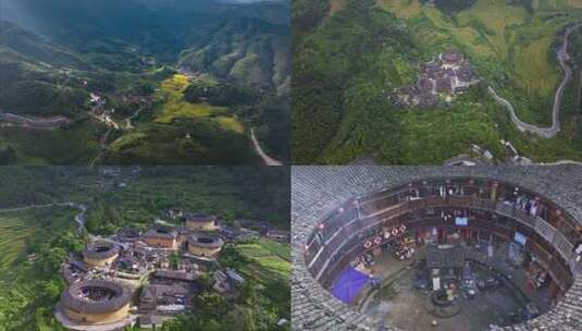 福建南靖土楼 福建客家围屋 福建土楼群高清在线视频素材下载