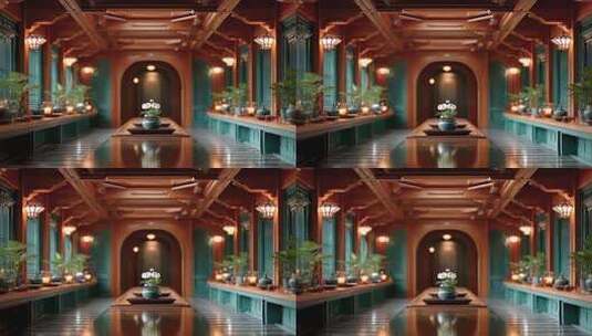 唐风雅韵古色生香的室内空间高清在线视频素材下载