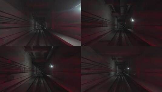 地铁隧道内轨道行驶画面高清在线视频素材下载