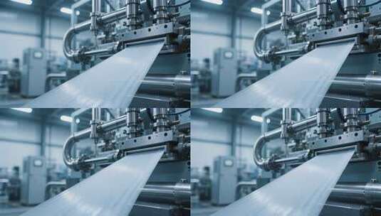 工业科技纺织布料生产线制造实拍场景高清在线视频素材下载