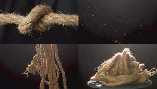 麻绳拧紧剪断团结合作高清在线视频素材下载