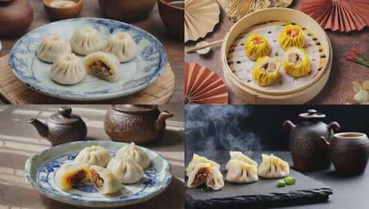 包子面食点心高清在线视频素材下载