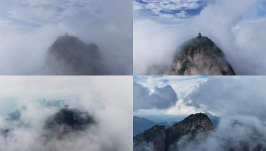 南阳西峡县老界岭合集航拍老界岭日出云海高清在线视频素材下载