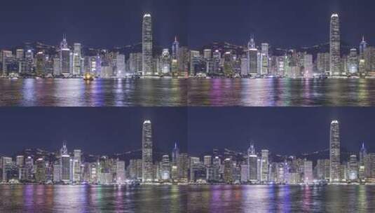 中国香港维多利亚港夜景延时高清在线视频素材下载
