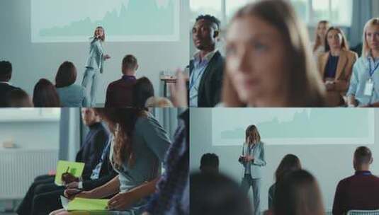 商务人士会议演讲场景高清在线视频素材下载