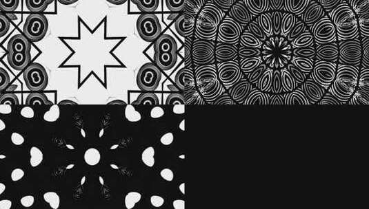 360 4K时尚创意黑白动感几何开场万花筒高清在线视频素材下载