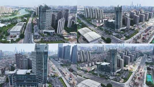 航拍东莞万江慕思睡眠酒店高清在线视频素材下载