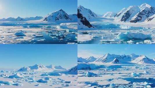 北极冰川冰山自然景观高清在线视频素材下载