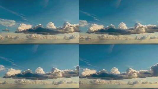 蓝天蓬松白云景观高清在线视频素材下载