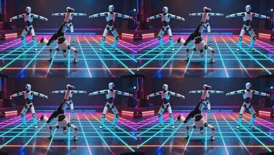 机器人舞台舞蹈表演高清在线视频素材下载