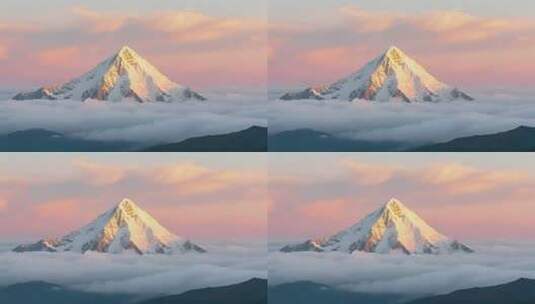 雪山云海壮丽景观高清在线视频素材下载