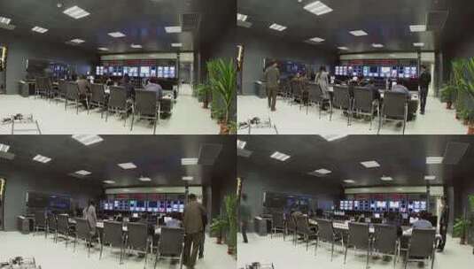 电视台播出监看机房 延时拍摄素材高清在线视频素材下载