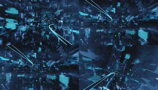 科技感3D隧道穿梭素材高清在线视频素材下载