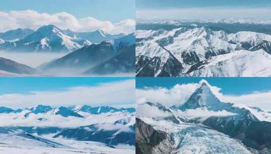雪山自然风光全景高清在线视频素材下载