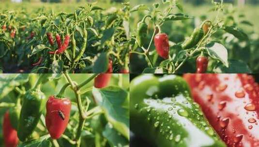 辣椒种植地丰收美景高清在线视频素材下载