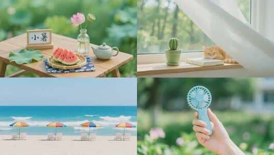 小暑节气夏天视频素材 治愈系绿色生活高清在线视频素材下载