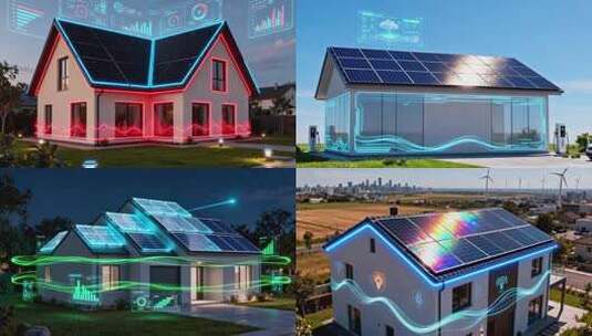 民用光伏发电技术 智慧能源 清洁能源高清在线视频素材下载